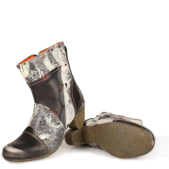 NWT Unique leather Women's Ankle Boots, sz 8.5 - Picture 3 of 6